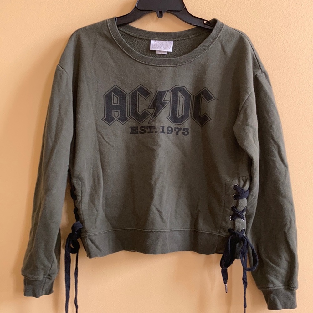 Army green ACDC sweatshirt
